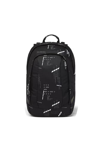 satch air Schulrucksack ab 5. Klasse gepolstert 26L Stauraum standfest Laptopfach Ninja Matrix - Schwarz