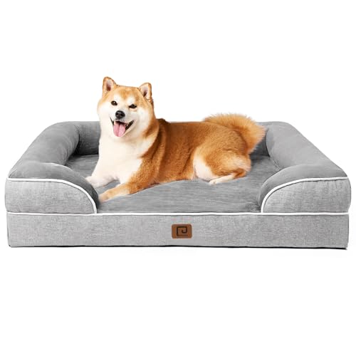 EHEYCIGA Orthopädisches Hundebett Grosse Hunde, Memory Foam Hundekorb Mittelgroße Hunde, Waschbar Hundesofa Wasserdicht rutschfest, Hundecouch mit Hohem Rand