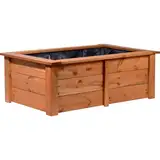dobar® 29246FSCe Hochteich Kubus | Gartenteich aus robustem Massivholz | Miniteich 200 L für Garten/Terrasse/Balkon | Teich für den Garten inkl. Teichfolie | 120 x 72 x 42 cm | Braun