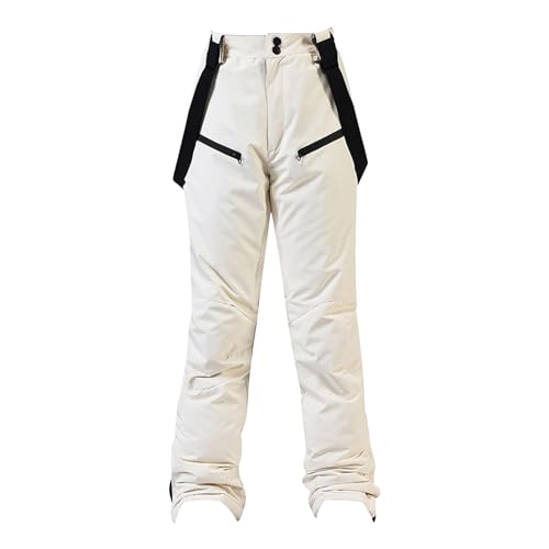 Damen wasserdichte, Winter Skihose mit Verstellbaren Trägern Overall Winddichte Schneehose Frauen Softshellhose Outdoor Warme Skihose Winterhose Thermohose Snowboardhose Wanderhose