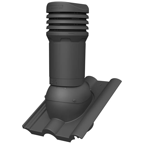 Parotec Isolierter Entlüftungskamin DN 125 mm für NELSKAMP - FINKENBERGER, IBF - DOPPELRÖMER Dachziegel – gedämmter passiver Dachlüfter, verhindert Kondenswasser (RAL 7016 - Anthrazit)