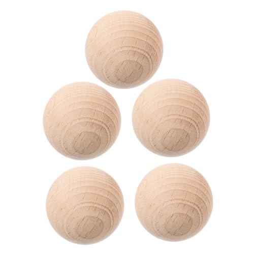 Abaodam 5stücke Holz-bälle Aus Buchenholz Für Croquet Und Boccia Unbearbeitete Bälle Für DIY Basteln Und Outdoor-Spiele Im Garten Robuste Kugeln Für Familien Und Freizeitspiele
