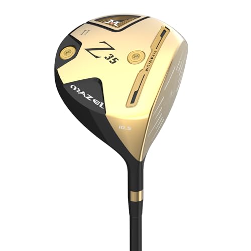 MAZEL Titan-Golf-Treiber für Herren 460cc Rechtshänder, Premium-Cup Face Design, Maximale Balldistanz (Gold, 10.5 Degree Flex Stiff)