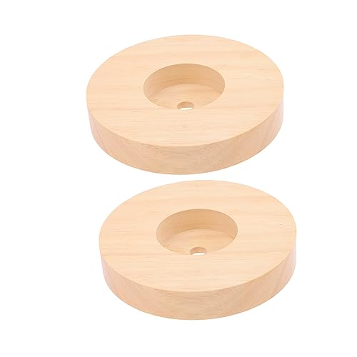 ULTECHNOVO 2Stücke Runde Holzlampenbasis für Tischlampen DIY Nachttischlampe und Zuverlässig für Beleuchtungskonzepte