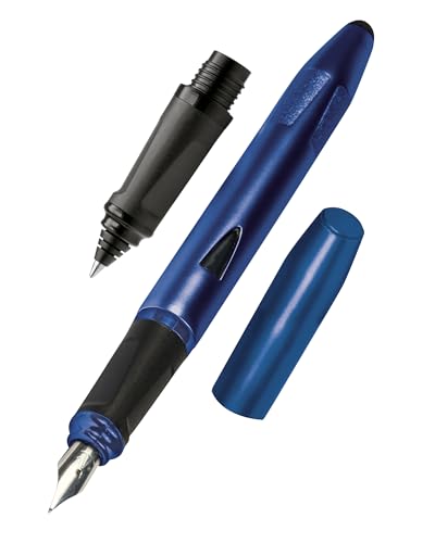 ONLINE Schreiblern-Füller und Rollerball Switch Starter Set, Anfänger-Feder für Rechtshänder, ergonomischer Tintenpatronen-Roller für Schüler, Stylus-Tip, inkl. Standard-Tintenpatronen, Bright Blue