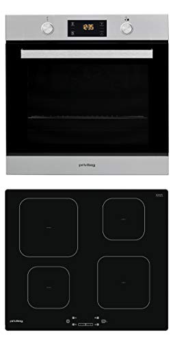 Privileg BAKO Turn&Cook 301 Einbau-Backofen mit Induktions-Kochfeld, 71 L, Hydrolyse-Reinigungsfunktion, Multifunktions-Umluftbackofen mit 7 Funktionen, Turn&Go, Touch-Control-Steuerung, Click&Clean