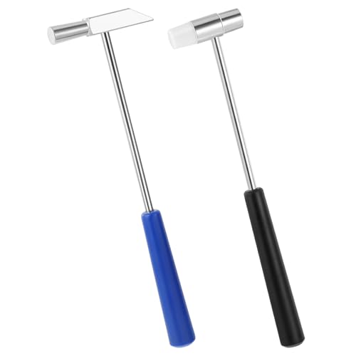 2er Set Mini Hammer, Doppelkopf-Kleiner Hammer Leichter Kunststoff-Metallkopf für Schmuck, Musikinstrumente, Handwerk, Uhren, Reparatur von Kleingeräten