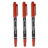 XJKLBYQ Markierungsmarkierungsschreiberstift, Tattoo Marker Stift 3pcs 5,39 Zoll wasserdichtes Hautmarkierungsstifte feiner Point Body Tintenstift Doppelkopf Tattoo Marker Pen einfach rot