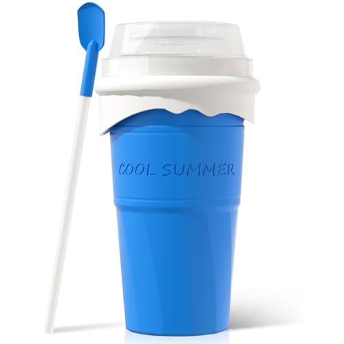 GDFJBG Magic Maker, Slush Becher mit Strohhalmlöffel und Tassenbürste für Slushie Eis, Slushy Cup für Eis Selber Machen, Tragbarer Slush Machine fur Alle