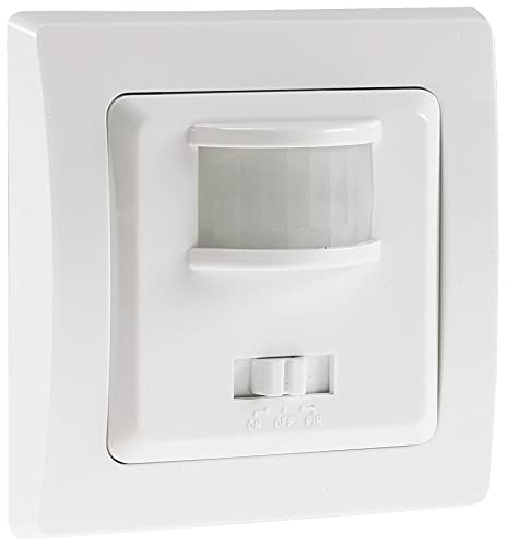 ChiliTec Bewegungsmelder 160° Unterputz 2-Draht 230V Delphi Ersetzt einen Lichtschalter LED 3-100Watt PIR Sensor Einbaubewegungsmelder Installation ohne Nullleiter Weiß