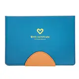 Kisangel Baby Geburtsurkunde Halter Leder Geburtsurkunde Hülle Krankenhaus Bericht Etui Ordner Rahmen Für Neugeborene Baby Jungen Mädchen Babyparty Geschenk Blau