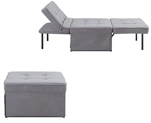 Atlantic Home Collection Sessel, Liege, Hocker Finn, Polyester, Grau, BxTxH: 80cm x 72cm x 43cm