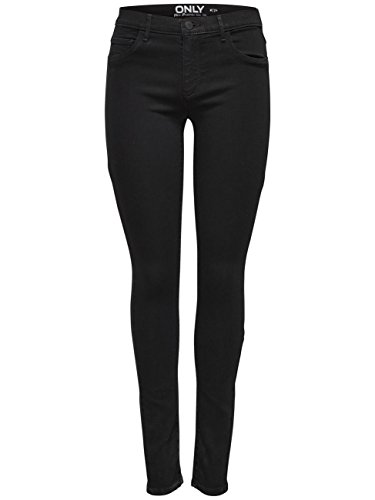 ONLY Damen Skinny Jeans onlRAIN REG CRY6060 NOOS, Schwarz (Black Denim), 40/L34 (Herstellergröße: L)