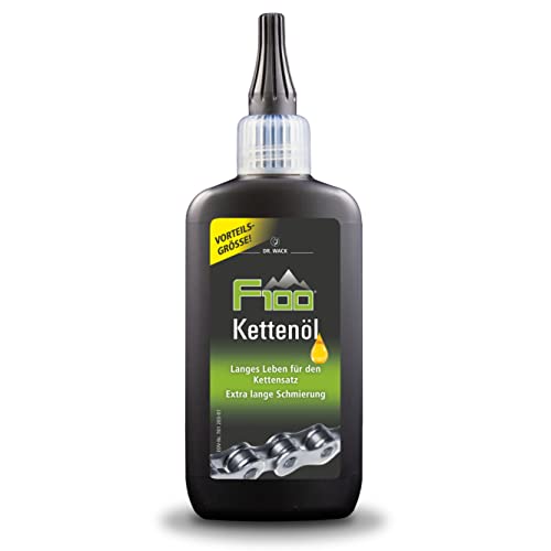 DR. WACK F100 Kettenöl für Fahrrad 100 ml - Kettenschmiermittel für weniger Verschleiß & Reibung - Kettenpflegeöl mit Langzeitwirkung - Schmiermittel für alle Fahrräder - Hochwertige Fahrradpflege