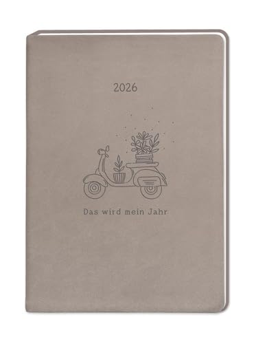 Terminplaner Lederlook 2026 Taupe: Terminplaner Lederlook A6