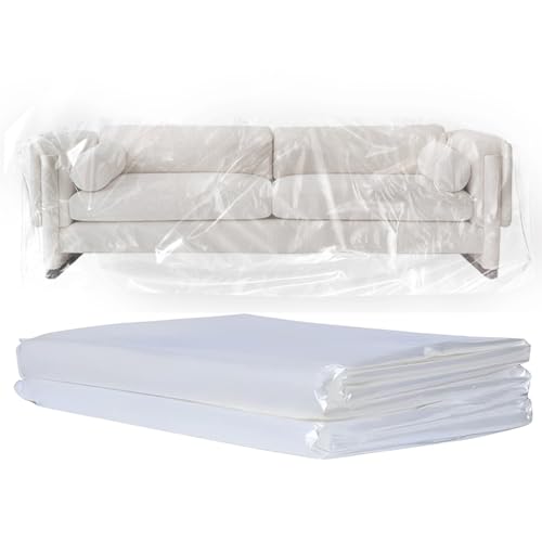 JAMHEXOU 2PC 2x3m Sofabezug Abdeckung langlebig wasserdicht Staubschutz für Bett Sofa Möbel beim Umzug oder Lagerung – Effektiver Schutz vor Staub, Verschleiß und Feuchtigkeit