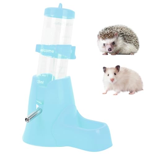 Hamster Wasserflasche, Hamster ZubehöR, Blau Trinkflasche Hamster, 3 In 1 Automatischen Wassertrinken, 125 ml Haustier Wasserflasche Futternapf FüR HäSchen, Chinchilla, Igel, EichhöRnche