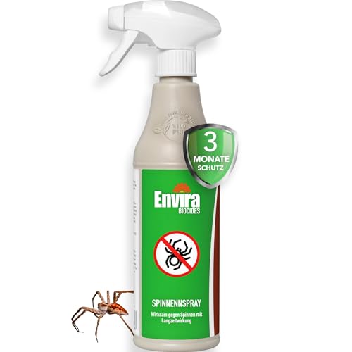 Envira Spinnen-Spray - Spinnenabwehr für Außen und Innen - 500ml - Anti Spinnenspray mit Langzeitwirkung - Spinnen vertreiben im Haus & im Garten - Geruchlos & Auf Wasserbasis