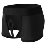 Duohropke Herren-Unterwäsche Trägerlos Baumwoll Boxer mit Silikonring Sexy Open Front Unterwäsche Unterhosen mit O-Ring Penisring