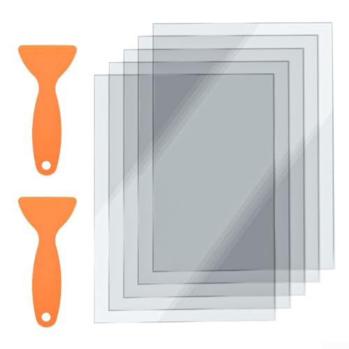 FEP Filmkollektion (5 Stück) mit orangefarbenem Kunststoffschaber für alle Ihre Druckbedürfnisse