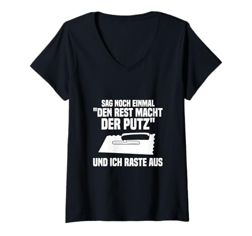 Damen Stuckateurbetrieb Handwerker Stuckgips Kelle Stuckatuer T-Shirt mit V-Ausschnitt
