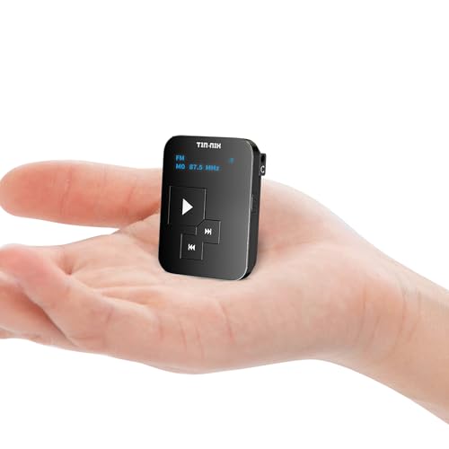 Tin-Nik AM FM SW UKW Mini-Radio: Gewicht 27 Gramm, Uhrgröße, Wiederaufladbares USB, Persönliches Taschenradio, OLED-Bildschirm, Clip, Tastensperre, Digitales Tuning, Timer, Stereo-Kopfhörer – FA298