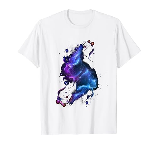 Galaxie Neonlicht Geschenk Kleidung - Herren - Unisex-Jugendliche - Kurzarm - T-Shirt - Weiß - S - Cartoon - Klassisch - U-Ausschnitt - Neonlicht Galaxie Design