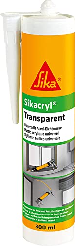Sika – Acryldichtstoff – Sikacryl Transparent – ideal zur Abdichtung von Rissen und Spalten – für innen – geruchsneutral – 300 ml