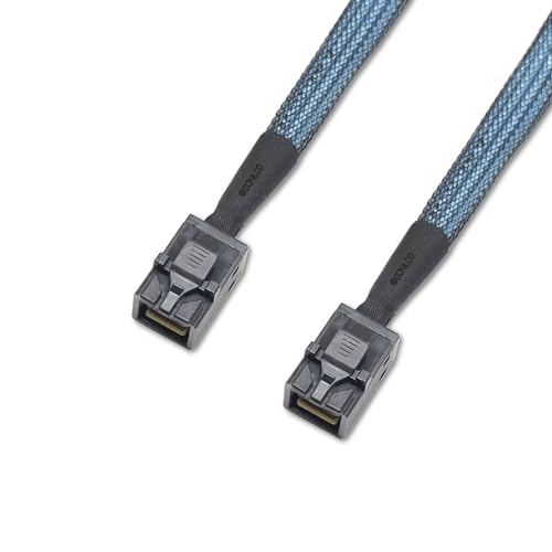 Sonilco High Performance HD Mini SAS SFF-8643 auf SFF-8643 Kabel Digital Schwarz Kabel (2 Kabel, 0,5 m)
