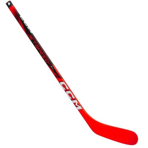 CCM Jet Speed FT7 Pro Mini-Hockeyschläger (links), Rot/Schwarz