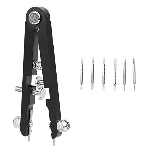 Spring Bar Plier, Stainless steel Watch Repair Tool Watchmaker Replace Removing Chain Tool with Pins 6825 for Watch Removal Repair Kit (Negro)