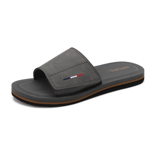 Ripord Herren Sandalen Verstellbare Latexsohle Pantoletten Badeschlappen Bequeme Anti-Rutsch-Pantoletten Sommer