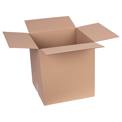 smiley pack 5 Stück Faltkartons 450 x 450 x 500 mm braun Versandkarton Verpackungskartons 45 x 45 x 50 cm aus Wellpappe 1 wellig Karton Pappkarton Versandbox Paket Päckchen