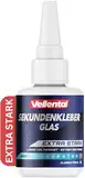 Sekundenkleber Glas extra stark - Glaskleber transparent wasserfest, hitzebeständig & mit Nadel Verschluss gegen Austrocknung - Glas Kleber zum Verkleben von Glas & Acrylglas aller Art