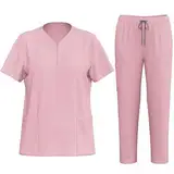 Mrat Uniformen, OP-Ausrüstung, Krankenschwester-Top und Hose, für Herren und Damen, bequeme Still-Arbeitsanzüge, Kosmetik, Gesundheitswesen, Haustierpflege, unverzichtbares Peeling-Set, leicht