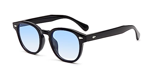LHSDMOAT Retro Depp-Stil Round Sonnenbrille Herren Damen - Vintage 70er Jahre UV400-Schutz sunglasses für Fahrten, Reisen & Outdoor Aktivitäten