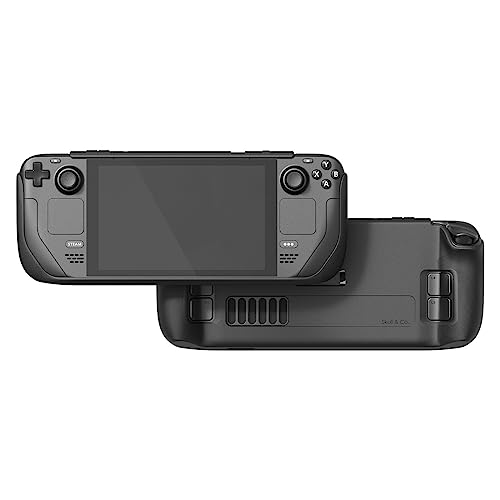 Skull & Co. GripCase SD for Steam Deck and Steam Deck OLED: A Soft Protective Case with Textured Grips Full Protection and Stand, Shock-Absorption Non-Slip and Anti-Scratch Cover Design - Black