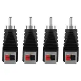 AXFEE 4 Stücke RCA Stecker, RCA-Stecker Adapter, rca zu Lautsprecher Adapter, Lötbarer-stecker, Lautsprecher stecker, Cinch Stecker-Schraubbar, für AV Video Audio Signalübertragung