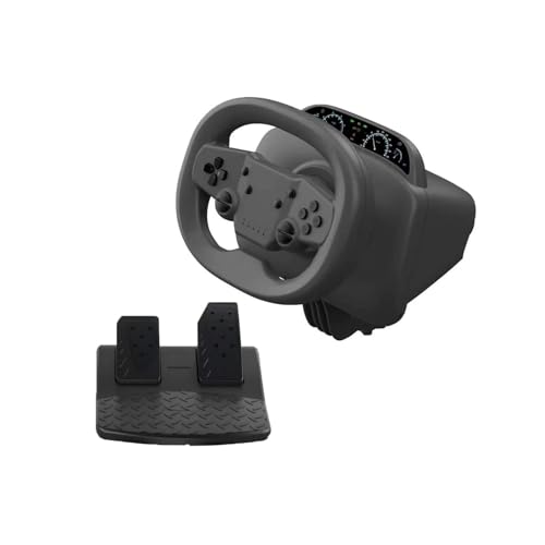 DOYO Gaming-Rennrad mit Pedalen - Profi-Lenkrad für PC/PS4/Switch, Dual-Vibrationsmotoren