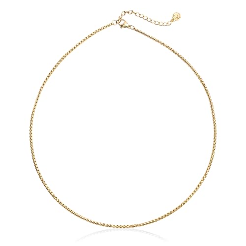 Kurze Schlangenkette aus Edelstahl in gold • Minimalistische Halskette für Damen 18k vergoldet • Hochwertiger Modeschmuck aus Bremen • MIX & MATCH