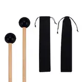 NICENEEDED 4 Stück Gummi Trommelschlägel Mit Trommelstocktasche 8.6" Zungenholz Trommelschlägel Zubehör Für Schlaginstrumente Für Xylophon Woodblock Bells Stick