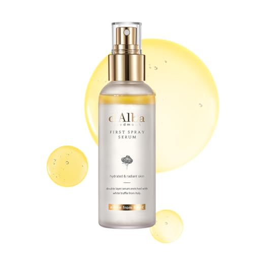 d'alba Italian weiß Trüffel First Spray Serum Sprühen Serum, Feuchtigkeitsspendendes-GesichtsSprühen, Tensidfreies, Sprühen für Strahlende Haut, Hautberuhigendes, Vegan, Koreanische Hautpflege (100ml)