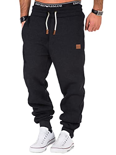 REPUBLIX Herren Sporthose Jogger Jogginghose Sweatpants Trainingshose R-0053 Anthrazit L