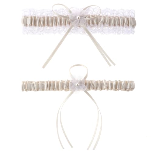 2 Stück Strumpfband Hochzeit Strumpfband für Hochzeit mit Schleife Brautstrumpfband Hochzeitsstrumpfband Strumpfband Handgefertigte Abschlussball Damen Spitze Strumpfband Gürtel Für Braut Bräute