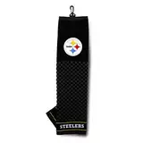 TEAM GOLF NFL Pittsburgh Steelers Besticktes Golf-Handtuch, Besticktes Golf-Handtuch, Kariertes Schrubber, gesticktes Logo