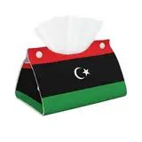 Lange Taschentuchbox-Abdeckung mit libyscher Flagge, wasserdicht, faltbar, mit Doppelknopf-Design für Zuhause und Büro