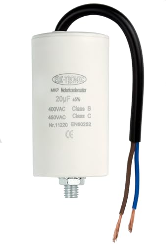 Kondensator Anlaufkondensator Motorkondensator Arbeitskondensator Kabel 20µF 450V