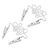 TIESOME Serviettenkette Mit Clip, 2 Stück Serviettenhalter Kette, Edelstahl Serviettenhalter Silber, Elegante Servietten Halterung für Senioren, Erwachsene und Kinder(2)