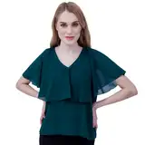 ChillSabai Stillbluse Damen Chiffon Bluse - Elegant Stilloberteil mit Fledermausärmel & Reißverschluss - Hautfreundlich & Figurkaschierend - Schwangerschafts- & Stillmode für Sommer/Winter, Grün