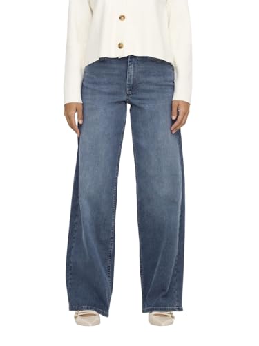 ONLY Female Jeans mit weitem Bein ONLMADISON Hohe Taille Weiter Beinschnitt Jeans